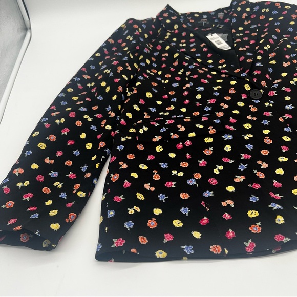 Tahari ASL Floral Toss Black Blazer Jacket – Size L – NWT Colorful Print - Picture 3 of 13